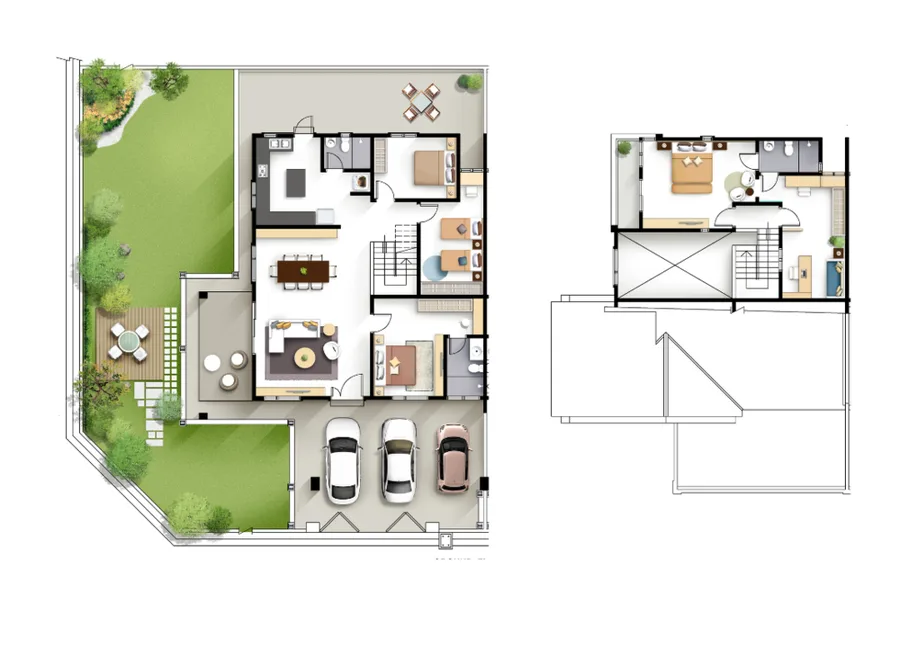 Klemeru 3 one and a half storey semi-detached floor plan