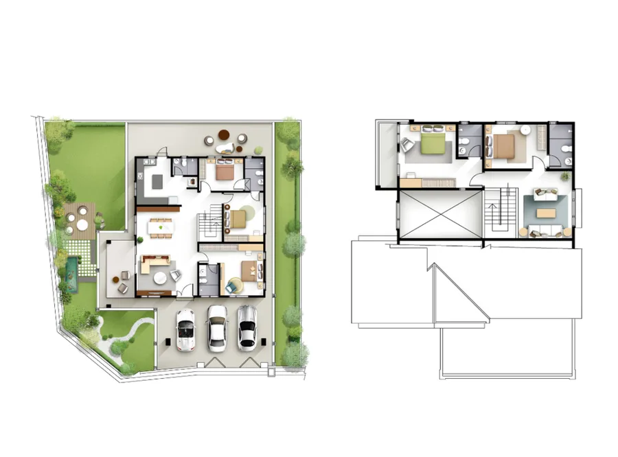 Klemeru 3 one and a half storey bungalow floor plan
