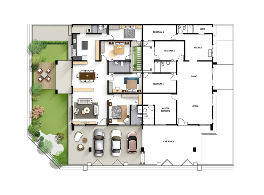 Klemeru 3 single-storey cluster semi-detached floor plan